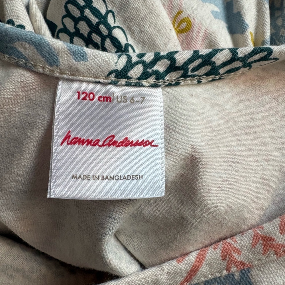 Hanna Andersson Pink and Blue Tree Print Dress - Picture 3 of 4